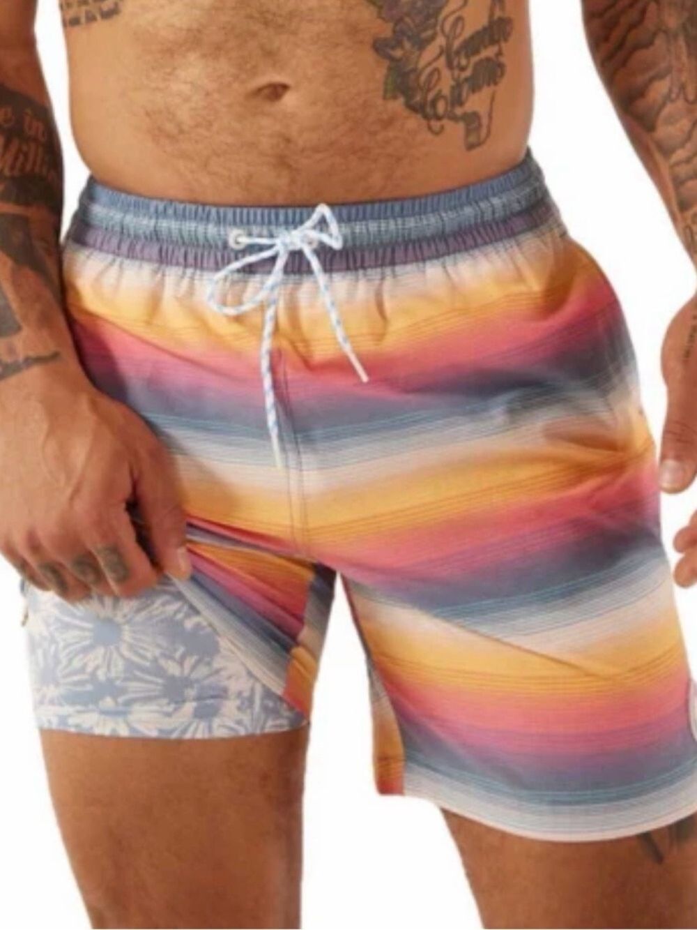 Chubbies Shorts Malibu Sunsets 7” Inseam Swim Trunks Lined Pool Men’s XXL